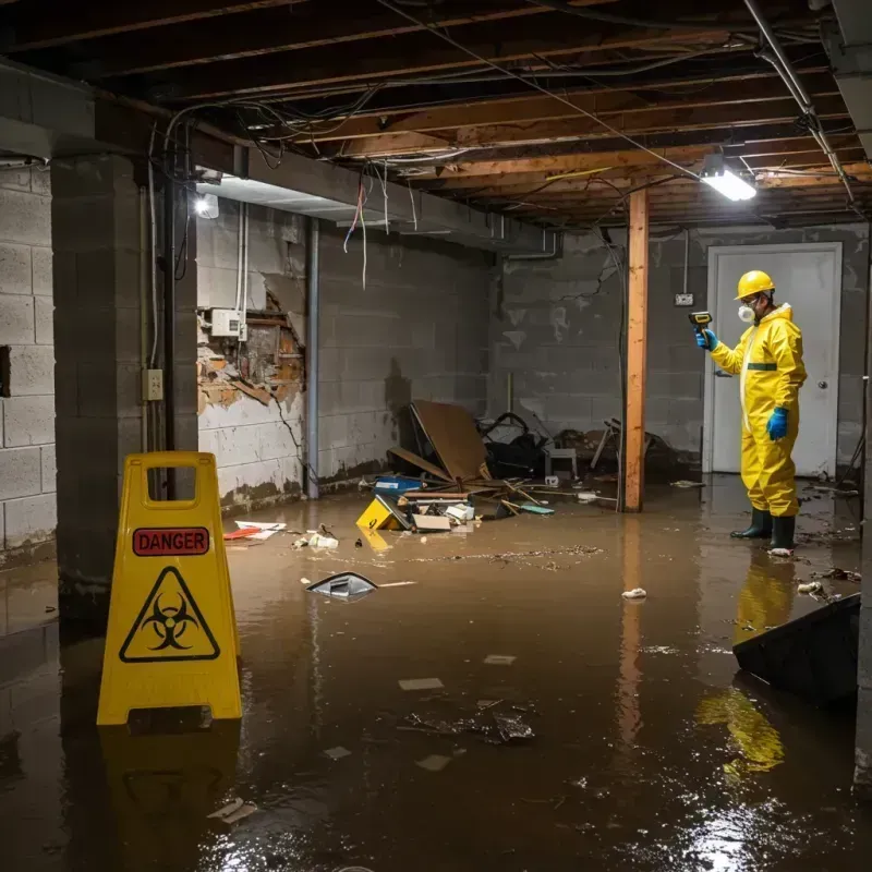 Flooded Basement Electrical Hazard in Avon Center, OH Property