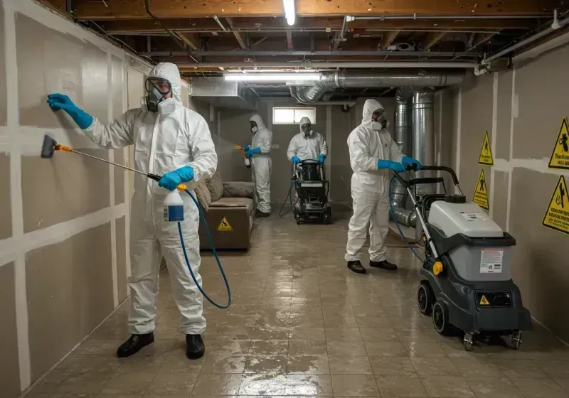 Basement Moisture Removal and Structural Drying process in Avon Center, OH